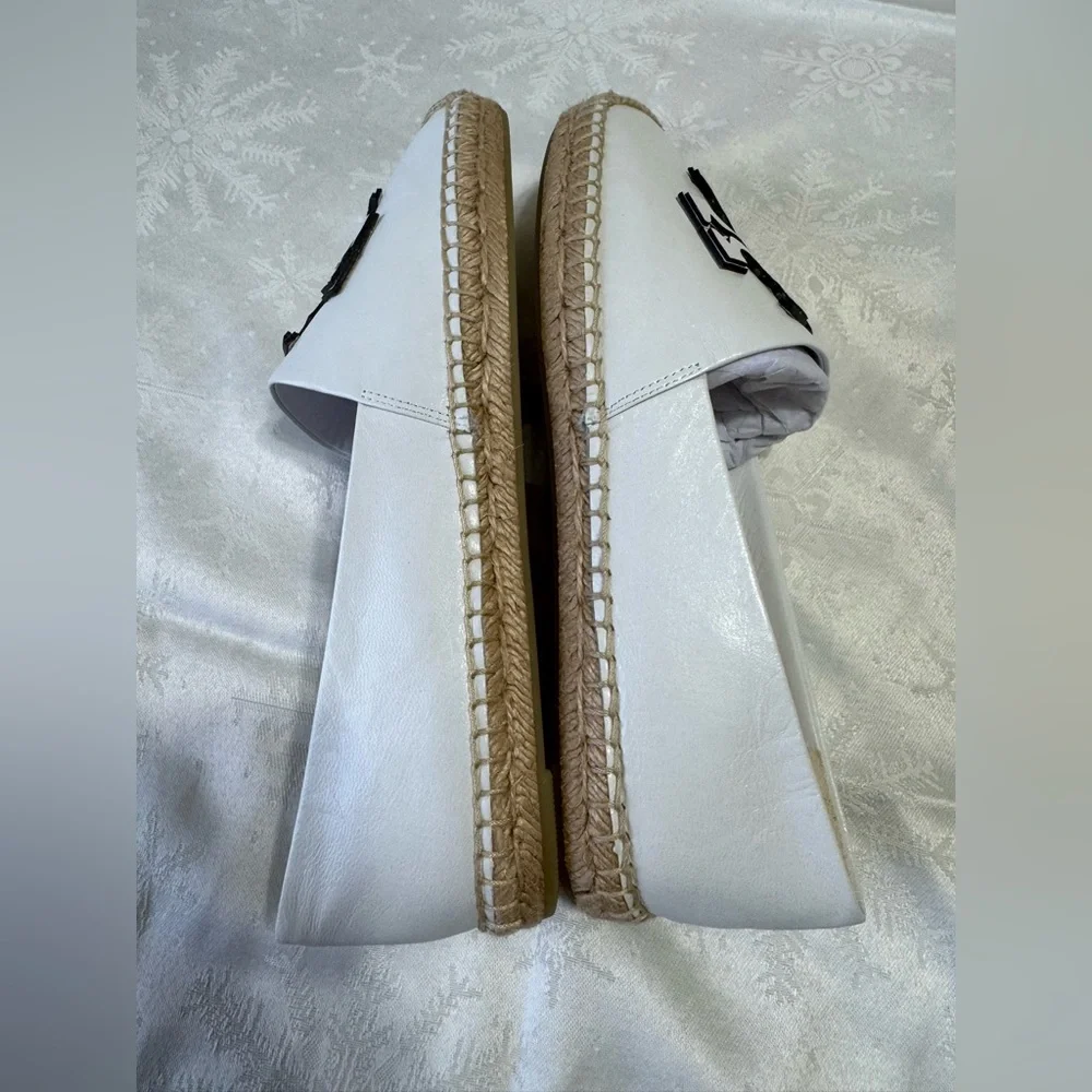 Tory Burch White Espadrille Flats Size 8.5